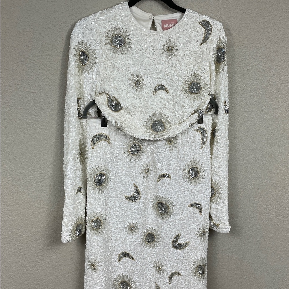 New Show Me Your Mumu Celestial Sequin Sun Moon RSVP Skirt Last Call Top Set L - Picture 7 of 13